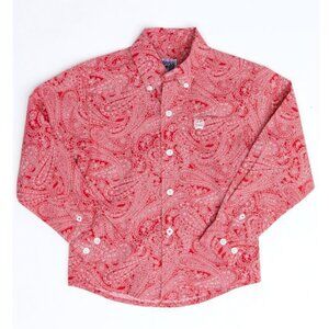 CINCH Red Paisley Print Long Sleeve Western Shirt Infant 3-6M 3M 6M
